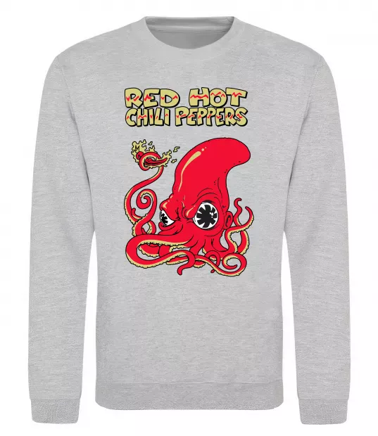 Світшот Red Hot Chili Peppers octopus Сірий меланж фото