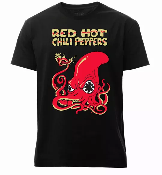 Мужская премиум футболка Red Hot Chili Peppers octopus Черный фото