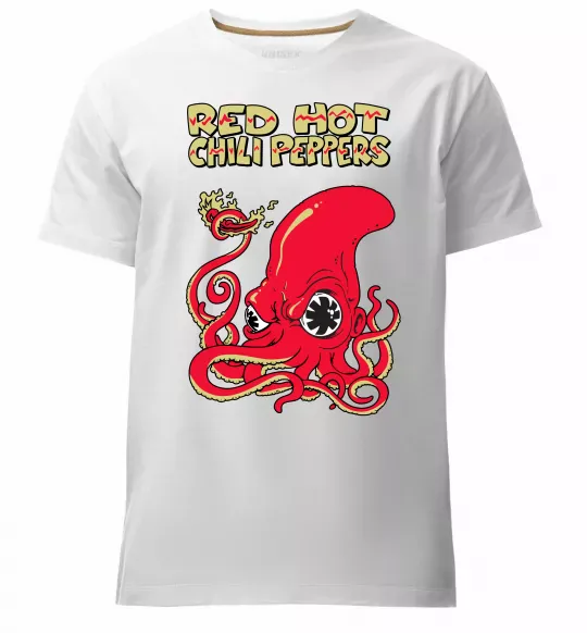 Мужская премиум футболка Red Hot Chili Peppers octopus Белый фото