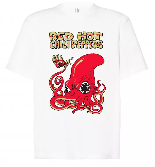 Футболка Оверсайз Red Hot Chili Peppers octopus Білий фото