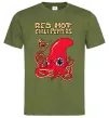 Мужская футболка Red Hot Chili Peppers octopus Оливковый фото