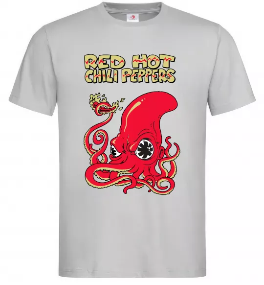 Мужская футболка Red Hot Chili Peppers octopus Серый фото