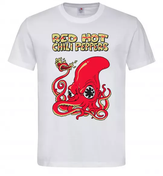 Мужская футболка Red Hot Chili Peppers octopus Белый фото