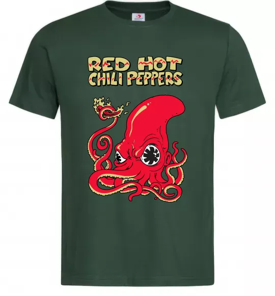 Мужская футболка Red Hot Chili Peppers octopus Темно-зеленый фото