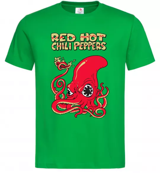 Мужская футболка Red Hot Chili Peppers octopus Зеленый фото