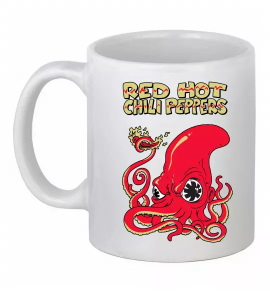 Чашка керамічна Red Hot Chili Peppers octopus Білий фото