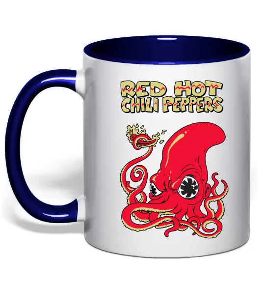Чашка с цветной ручкой Red Hot Chili Peppers octopus Глубокий темно-синий фото