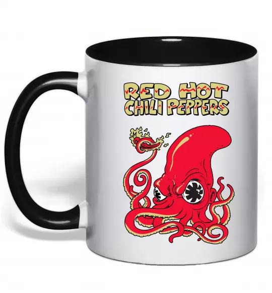 Чашка с цветной ручкой Red Hot Chili Peppers octopus Черный фото