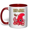 Чашка с цветной ручкой Red Hot Chili Peppers octopus Красный фото