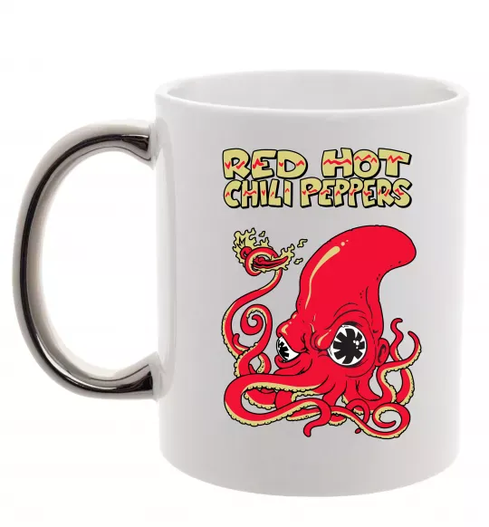 Чашка с цветной ручкой Red Hot Chili Peppers octopus Серебро фото