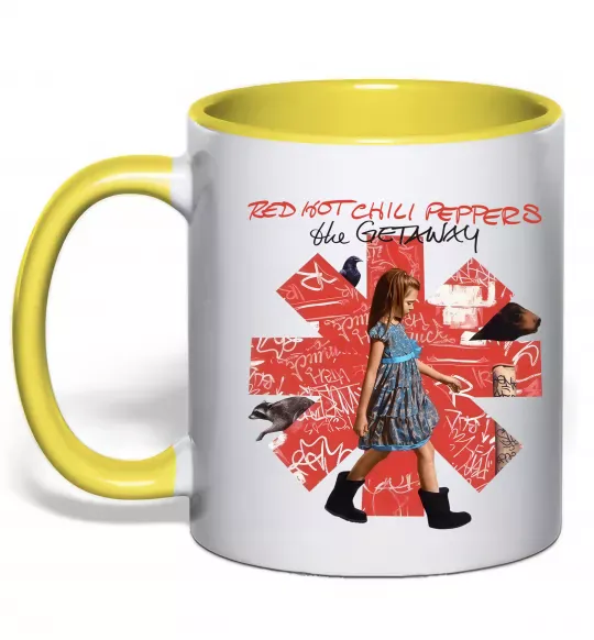 Чашка с цветной ручкой Red Hot Chili Peppers the getaway Солнечно желтый фото