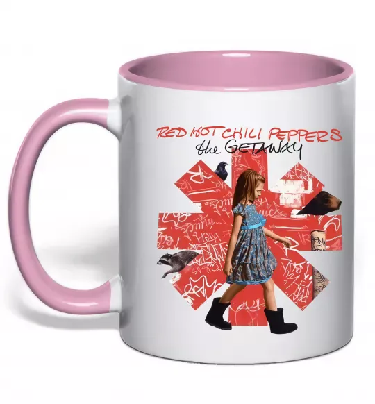 Чашка с цветной ручкой Red Hot Chili Peppers the getaway Нежно розовый фото