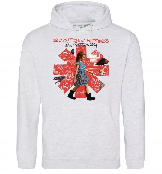 Мужская толстовка (худи) Red Hot Chili Peppers the getaway Серый меланж фото