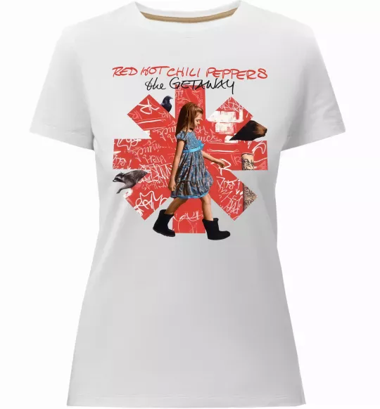 Женская премиум футболка Red Hot Chili Peppers the getaway Белый фото