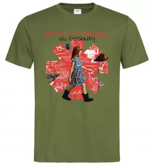 Мужская футболка Red Hot Chili Peppers the getaway Оливковый фото