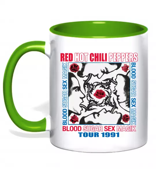 Чашка с цветной ручкой Blood sugar sex magik Зеленый фото