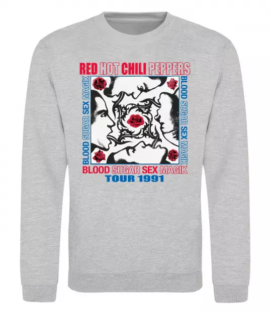 Свитшот Blood sugar sex magik Серый меланж фото