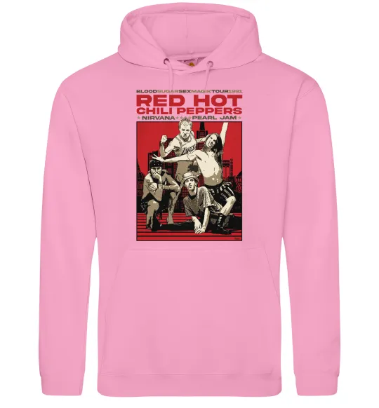 Женская толстовка (худи) RHCP 1991 tour Розовый фото