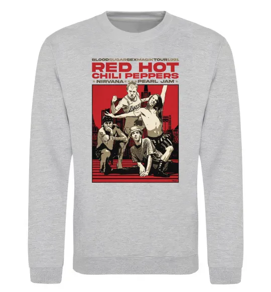 Свитшот RHCP 1991 tour Серый меланж фото