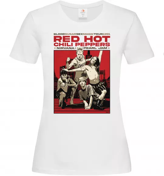 Женская футболка RHCP 1991 tour Белый фото