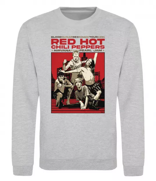 Свитшот RHCP 1991 tour Серый меланж фото