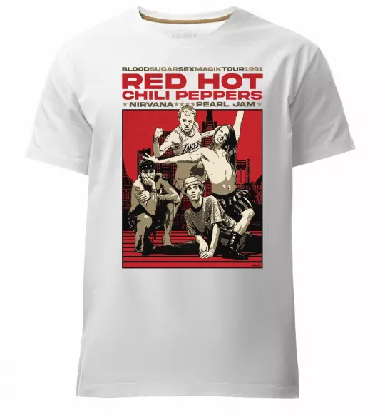 Мужская премиум футболка RHCP 1991 tour Белый фото