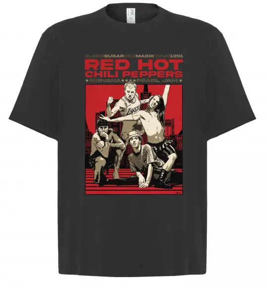 Футболка Оверсайз RHCP 1991 tour Чорний фото