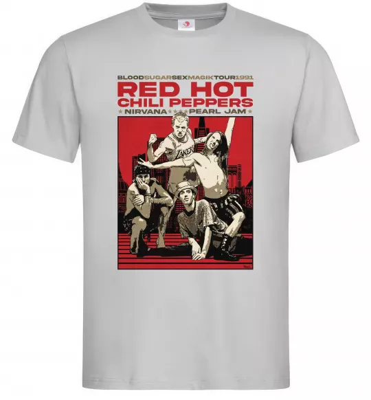 Мужская футболка RHCP 1991 tour Серый фото