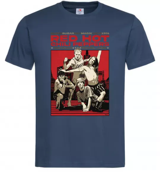Мужская футболка RHCP 1991 tour Темно-синий фото