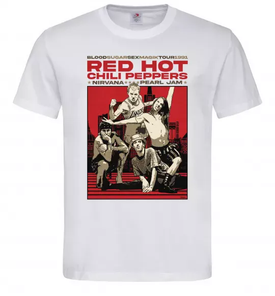 Мужская футболка RHCP 1991 tour Белый фото