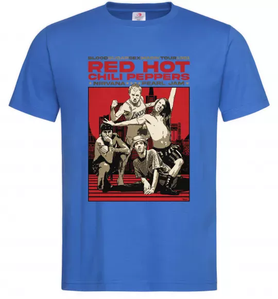 Мужская футболка RHCP 1991 tour Ярко-синий фото