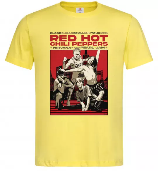 Мужская футболка RHCP 1991 tour Лимонный фото