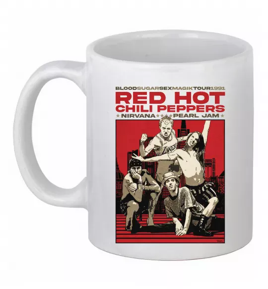 Чашка керамическая RHCP 1991 tour Белый фото
