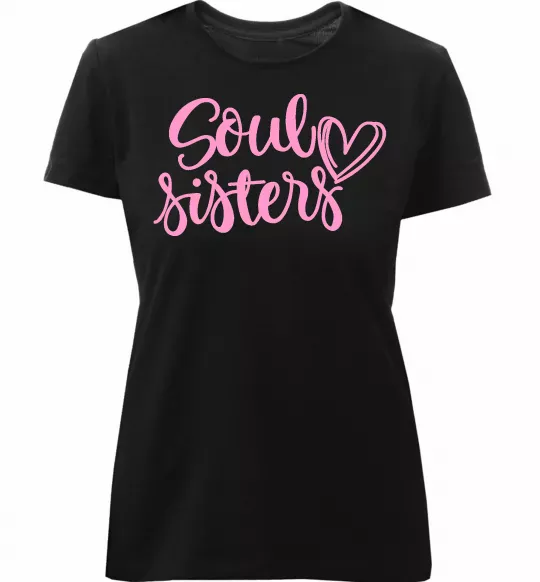 Женская премиум футболка Soul sisters Черный фото