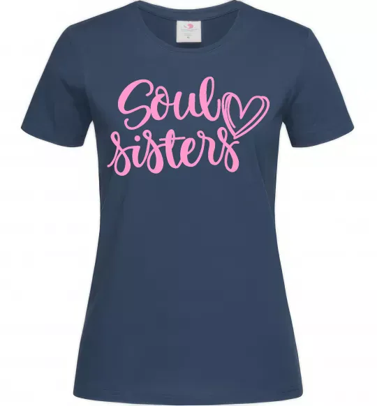 Женская футболка Soul sisters Темно-синий фото
