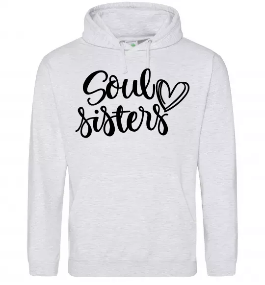 Женская толстовка (худи) Soul sisters Серый меланж фото