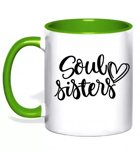Чашка с цветной ручкой Soul sisters Зеленый фото