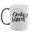 Чашка с цветной ручкой Soul sisters Серебро фото