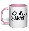 Чашка с цветной ручкой Soul sisters Нежно розовый фото