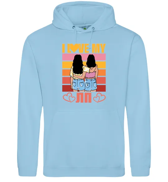 Женская толстовка (худи) I love my ЛП Голубой фото