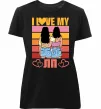 Женская премиум футболка I love my ЛП Черный фото