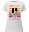 Женская премиум футболка I love my ЛП Белый фото