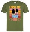 Мужская футболка I love my ЛП Оливковый фото