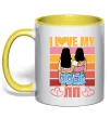 Чашка с цветной ручкой I love my ЛП Лимонный фото