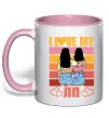 Чашка с цветной ручкой I love my ЛП Нежно розовый фото