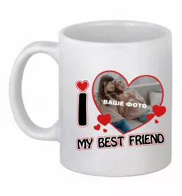 Чашка керамічна I love my best friend Білий фото