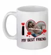 Чашка керамічна I love my best friend Білий фото