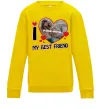 Дитячий світшот I love my best friend Сонячно жовтий фото