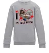 Дитячий світшот I love my best friend Сірий меланж фото