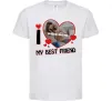 Дитяча футболка I love my best friend Білий фото